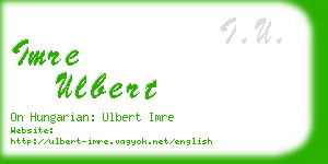 imre ulbert business card